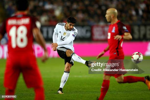 Emre Can of Germany scores the 5th goal during the FIFA 2018 World Cup Qualifier between Germany and Azerbaijan at Fritz-Walter-Stadion on October 8,...