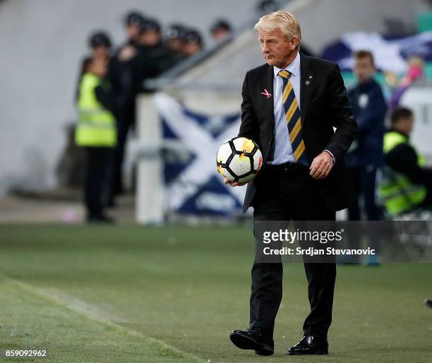 Head coach Gordon Strachan of Scotland in action during the FIFA 2018 World Cup Qualifier match between Slovenia and Scotland at stadium Stozice on...