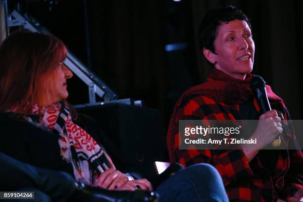 Makeup artist Debbie Zoller and Executive Producer Sabrina S. Sutherland answer questions during the Twin Peaks UK Festival 2017 at Hornsey Town Hall...