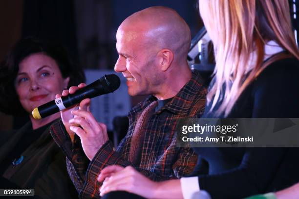 Actors Sherilyn Fenn, James Marshall andAmy Shiels on stage during the Twin Peaks UK Festival 2017 at Hornsey Town Hall Arts Centre on October 8,...