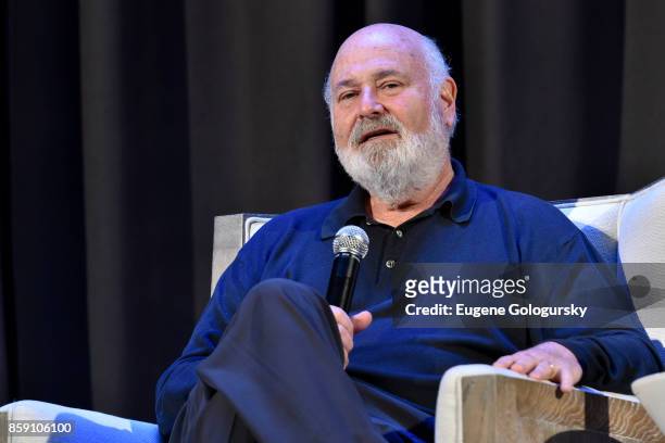 Actor and director Rob Reiner speaks on stage during A Conversation With Rob Reiner at East Hampton Middle Schoo lduring Hamptons International Film...
