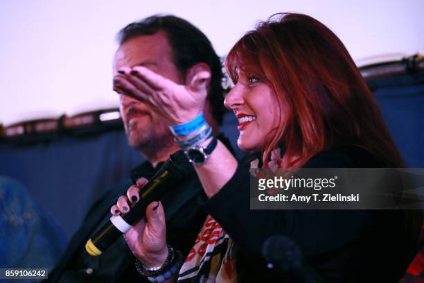 Makeup artist Debbie Zoller answer questions during the Twin Peaks UK Festival 2017 at Hornsey Town Hall Arts Centre on October 8, 2017 in London,...