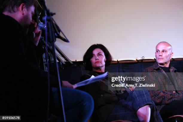 Actors Sherilyn Fenn and James Marshall answer questions on stage during the Twin Peaks UK Festival 2017 at Hornsey Town Hall Arts Centre on October...