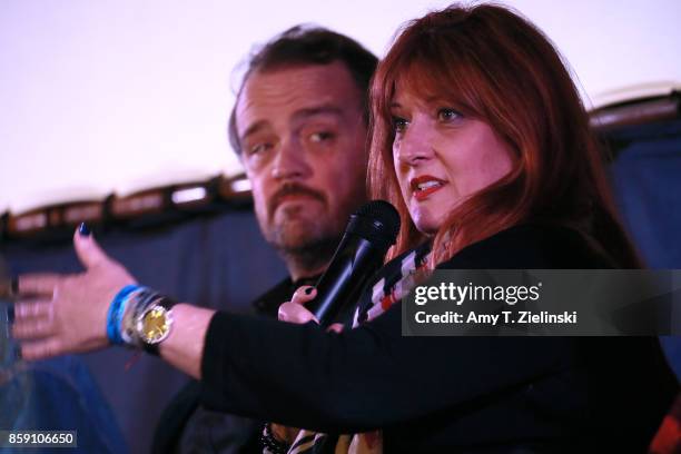 Actor Sean Bolger and Makeup artist Debbie Zoller answer questions on stage during the Twin Peaks UK Festival 2017 at Hornsey Town Hall Arts Centre...