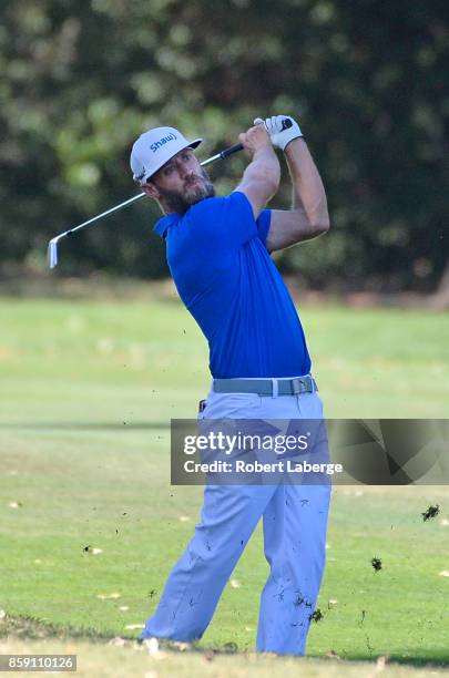 Graham DeLaet of Canada plays his shot on the fifth hole during the final round of the Safeway Open at the North Course of the Silverado Resort and...