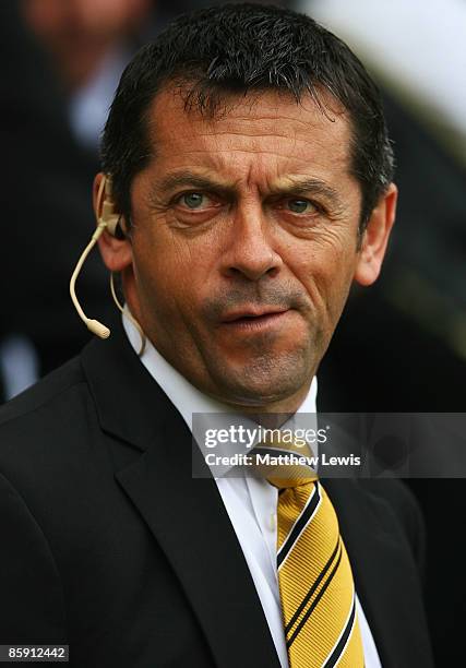 Phil Brown, manager of Hull City looks on during the Barclays Premier League match between Middlesbrough and Hull City at the Riverside Stadium on...