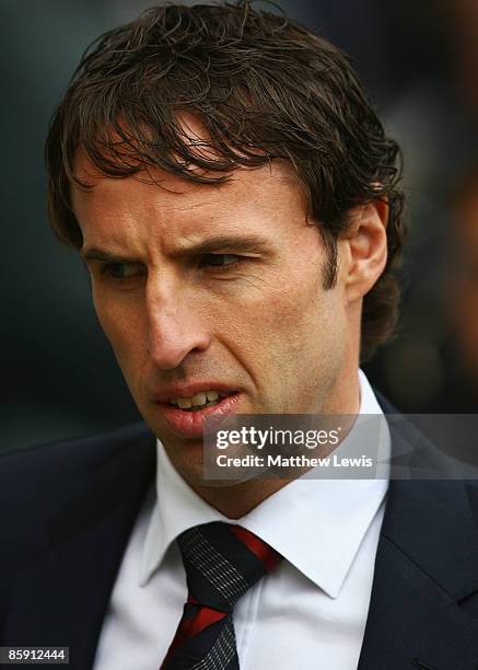 Gareth Southgate, manager of Middlesbrough looks on during the Barclays Premier League match between Middlesbrough and Hull City at the Riverside...