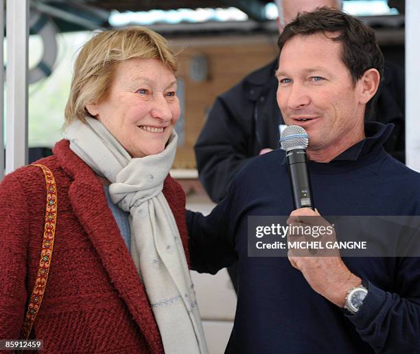 Mother of French first lady Carla Bruni-Sarkozy, Marisa Bruni-Tedeschi prepares to speak as she attends the first edition of the Virginio...