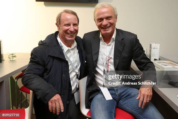 Berti Vogts and Hans-Peter Briegel at the club of former national players meeting prior to / after the FIFA 2018 World Cup Qualifier between Germany...