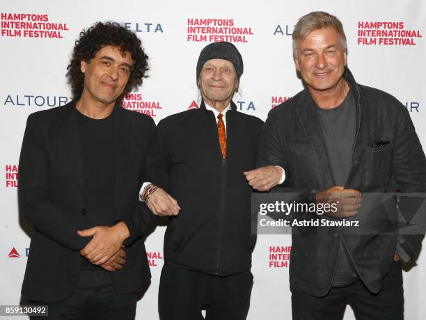 Director Tony Zierra, Film subject Leon Vitali and Co- Chair of the Hamptons International Film Festival Alec Baldwin attend the photo call for...