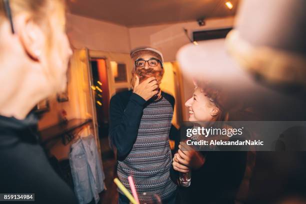 great atmosphere on a halloween party - hipster costume stock pictures, royalty-free photos & images