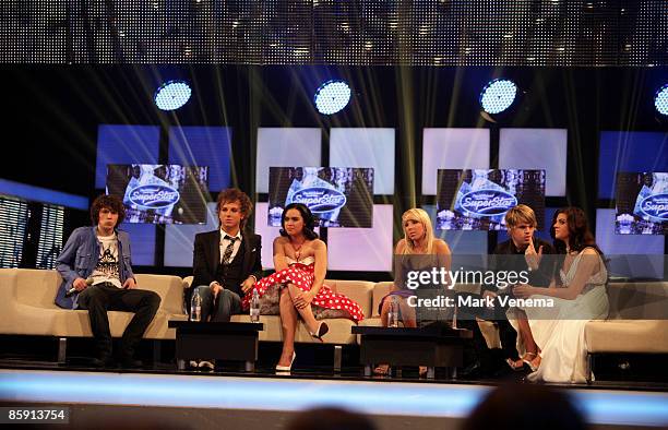 The candidates pictured backstage during the rehearsal for the singer qualifying contest DSDS 'Deutschland sucht den Superstar' 5th motto show on...