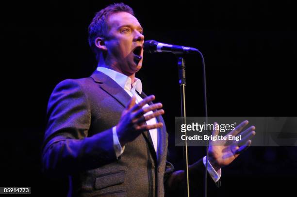 Singer Russell Watson performs on stage at the Royal Albert Hall on April 11, 2009 in London, England.