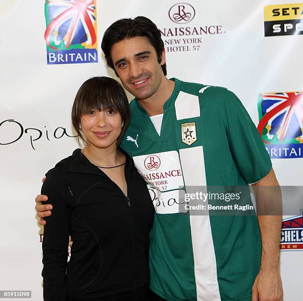 Dancing with Star's Cheryl Burke and actor Gilles Marini attend the 2009 Setanta Cup Hollywood United Football Club exhibition game at the Field...