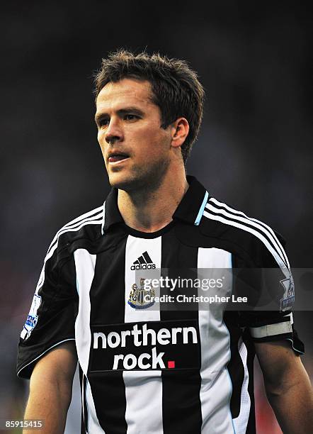 Michael Owen of Newcastle United looks on during the Barclays Premier League match between Stoke City and Newcastle United at the Britannia Stadium...
