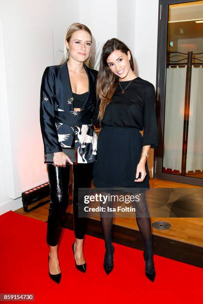 German singer Vanessa Meisinger and German actress Nadine Menz attend the German Boxing Awards 2017 on October 8, 2017 in Hamburg, Germany.