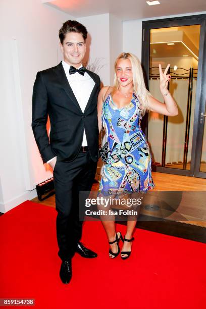 Mr. Germany 2017 Dominik Bruntner and former candidate of the TV show 'The Bachelor' Evelyn Burdecki attend the German Boxing Awards 2017 on October...