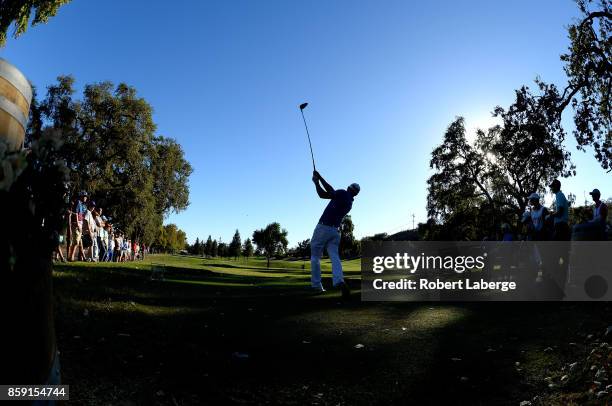 Graham DeLaet of Canada plays his shot from the 16th tee during the final round of the Safeway Open at the North Course of the Silverado Resort and...