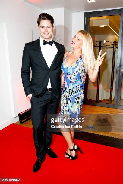 Mr. Germany 2017 Dominik Bruntner and former candidate of the TV show 'The Bachelor' Evelyn Burdecki attend the German Boxing Awards 2017 on October...