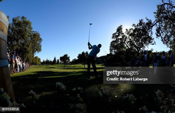 Brendan Steele plays his shot from the 16th tee during the final round of the Safeway Open at the North Course of the Silverado Resort and Spa on...