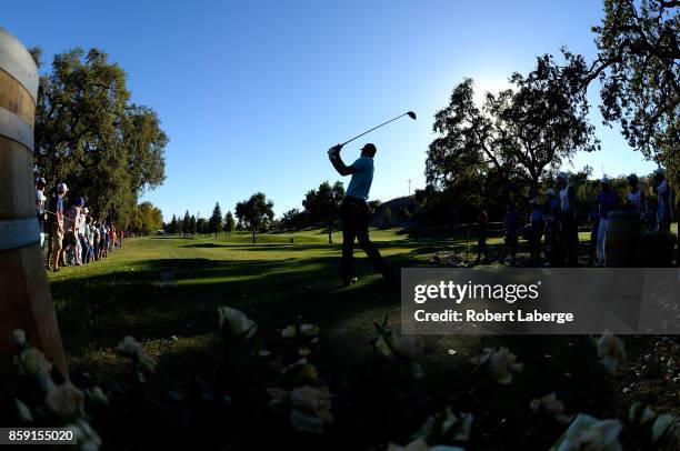 Brendan Steele plays his shot from the 16th tee during the final round of the Safeway Open at the North Course of the Silverado Resort and Spa on...