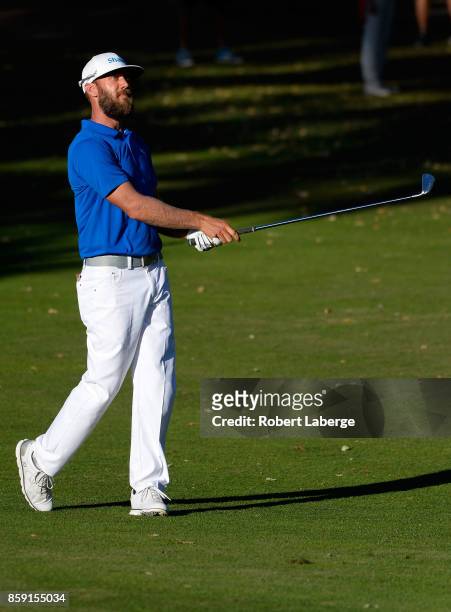 Graham DeLaet of Canada plays his shot on the 16th hole during the final round of the Safeway Open at the North Course of the Silverado Resort and...
