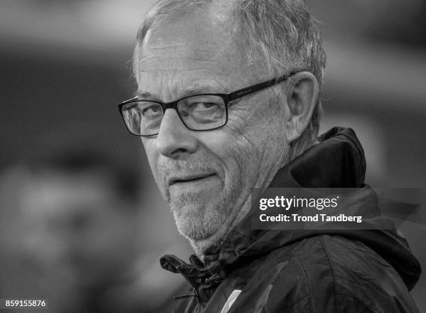 Lars Lagerback of Norway during the FIFA 2018 World Cup Qualifier between Norway and Northern Ireland at Ullevaal Stadion on October 8, 2017 in Oslo,...