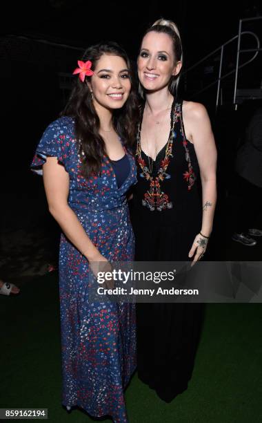 Auli'i Cravalho and Ingrid Michaelson attend Elsie Fest at Central Park SummerStage on October 8, 2017 in New York City.