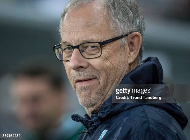 Lars Lagerback of Norway during the FIFA 2018 World Cup Qualifier between Norway and Northern Ireland at Ullevaal Stadion on October 8, 2017 in Oslo,...