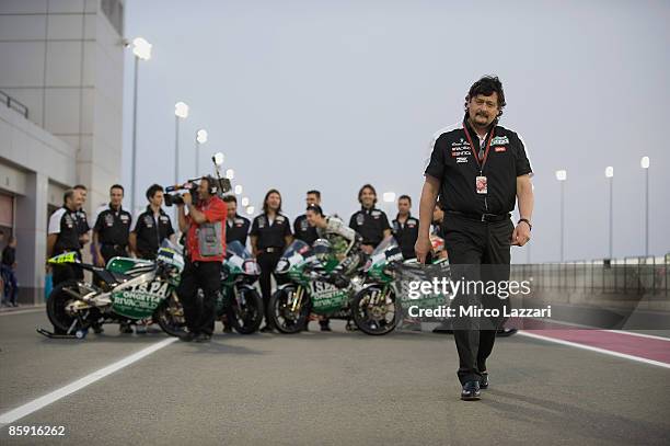 Fiorenzo Caponera Team Manager of Italy of Ongetta Team Ispa walking in the pit lane in front his team during test day two to the Motorc