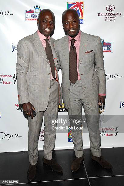 Designers Ron Delice and Rony Delice attends the Hollywood United Football Club's Setanta Cup exhibition game after party at Opia Lounge on April 11,...