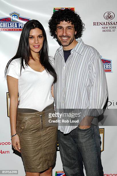 Jenna Morasca and Ethan Zohn attends the Hollywood United Football Club's Setanta Cup exhibition game after party at Opia Lounge on April 11, 2009 in...