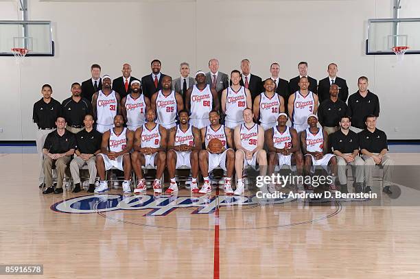 The Los Angeles Clippers and their staff pose for their team photo on April 10, 2009 in Playa Vista, California. NOTE TO USER: User expressly...