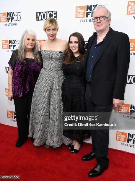 Lois Smith, Greta Gerwig, Beanie Feldstein, and Tracy Letts attend 55th New York Film Festival screening of "Lady Bird" at Alice Tully Hall on...