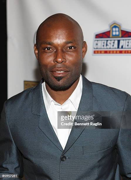 Actor Jimmy Jean-Louis attends the Hollywood United Football Club's Setanta Cup exhibition game after party at Opia Lounge on April 11, 2009 in New...
