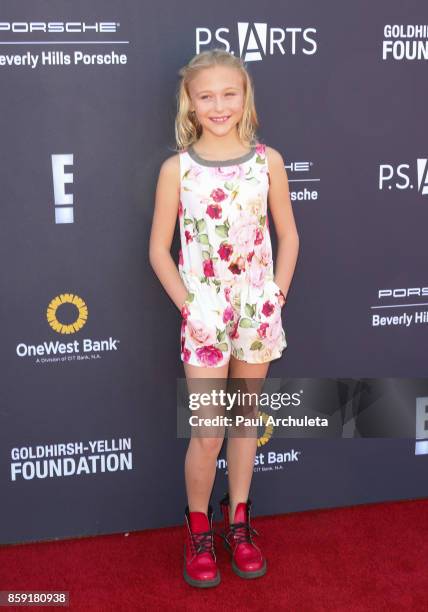Actress Alyvia Alyn Lind attends P.S. ARTS' Express Yourself 2017 event at Barker Hangar on October 8, 2017 in Santa Monica, California.