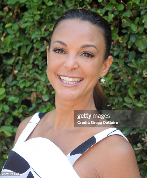 Eva LaRue arrives at The Rape Foundation's Annual Brunch at a private residence on October 8, 2017 in Los Angeles, California.