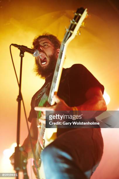John Dyer Baizley of Baroness performs on stage at The Corporation on April 11, 2009 in Sheffield , England.