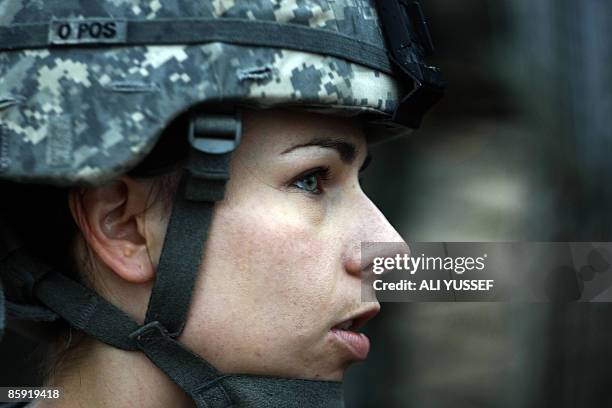 Army officer is pictured in Tarmiyah, north of Baghdad, on April 12, 2009. Violence in Iraq "remains at 2003 lows" and a 2011 deadline for a US troop...