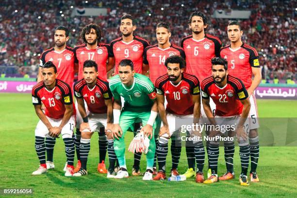 Egypt's Mohamed Abdel-Shafy, Tarek Hamed, Essam El-Hadary, Mohamed Salah, Saleh Gomaa, Ahmed Fathy, Mohamed Elneny, Hassan Ahmed, Ramadan Sobhi,...