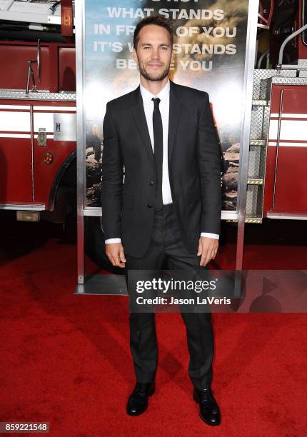 Actor Taylor Kitsch attends the premiere of "Only the Brave" at Regency Village Theatre on October 8, 2017 in Westwood, California.