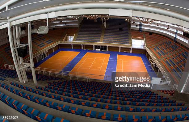 Interior of Guadalajara's Volleyball Center on April 12, 2009 in Guadalajara, Mexico. The venue will host the volleyball competitions of the 2011 Pan...