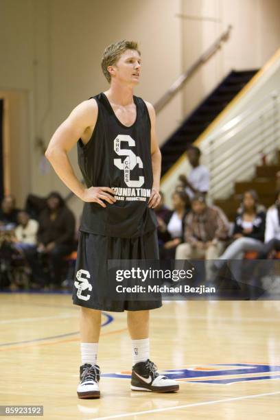 Actor Thad Luckinbill attends the 1st Annual She Cares Celebrity Basketball Game at Pepperdine University on April 11, 2009 in Malibu, California.