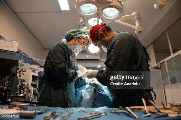 Nuna is seen during a rhinoplasty surgery with Ear Nose Throat Specialist Dr. Hamit Riza Husnani at a plastic surgery clinic in Tehran, Iran on...