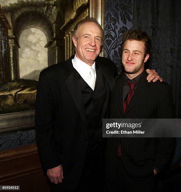 Actor James Caan and his son, actor Scott Caan, appear at the grand opening party for The Stirling Club December 14, 2001 in Las Vegas, Nevada. The...