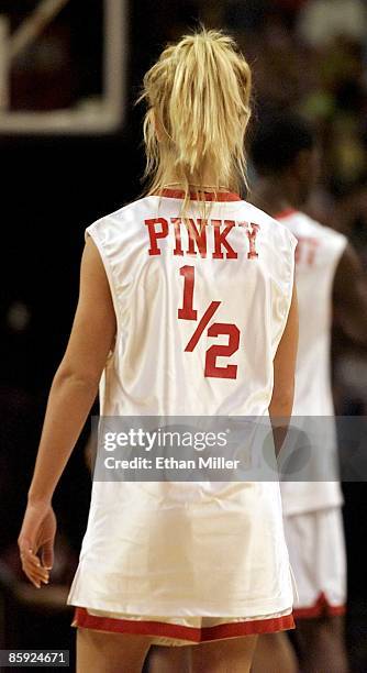 Singer Britney Spears appears at the celebrity basketball game during 'N Sync's "Challenge for the Children III" charity event at the Thomas & Mack...