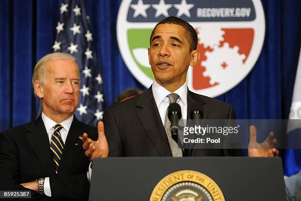 President Barack Obama and Vice President Joe Biden deliver remarks highlighting the transportation projects and infrastructure jobs created by...