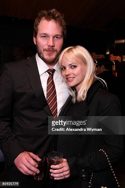 Actor Chris Pratt and actress Anna Faris attend the premiere of NBC's Parks & Recreation hosted by Kahlua held at My House on April 9, 2009 in Los...