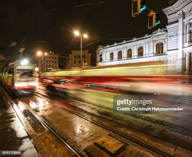 vienna tramway - burgtheater wien stock pictures, royalty-free photos & images