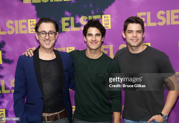 Alan Cumming, Darren Criss and Jeremy Jordan pose at "The 3rd Annual Elsie Fest" at Central Park's Summerstage on October 8, 2017 in New York City.